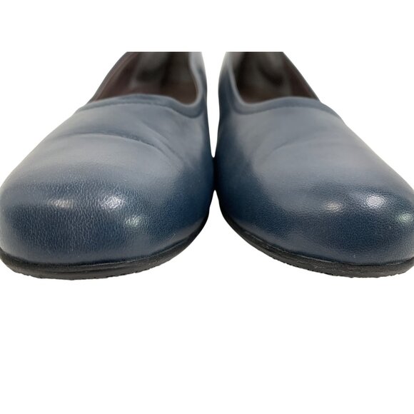 SAS Lucia Womens Leather Slip-On Low Heels Size 8M Blue Italy Z10671 Comfort - Picture 9 of 10